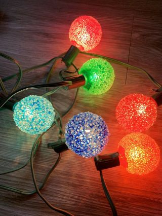 6 Vintage G E Lighted Ice Christmas Snowball Light Bulbs Only All.