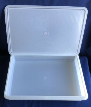 Tupperware Vintage Cold Cut Keeper 12.  75 X 8.  25 X 2.  5 Semi Clear White No 291