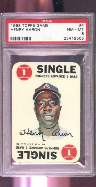 1968 Topps Game 4 Hank Aaron Henry Braves Psa 8 Graded Baseball Card Mlb