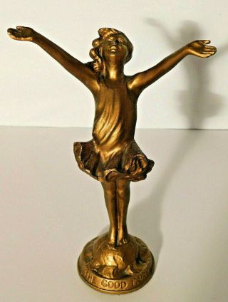 Vtg.  The Good Fairy Bronze Metal Statue Jmr 8 1/4 "