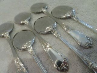 Gorgeous French Sterling Silver 6 Ice Cream Spoons Rococo St
