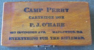 Vintage 22 Cal.  Camp Perry Target Range Cartridge Box P.  J.  O 