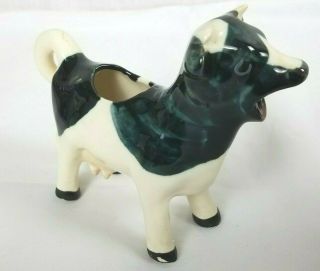 Vintage Cow Creamer Black & White Dairy Cow Ceramic Pitcher 7 " X 5 1/2 " Glazed