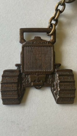 VINTAGE ALLIS CHALMERS TRACTOR POCKET WATCH FOB WITH CHAIN MILWAUKEE WISCONSIN 2