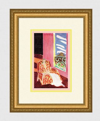 Wow Henri Matisse 1945 Antique Print " La Porte Noire " Gallery Framed Signed