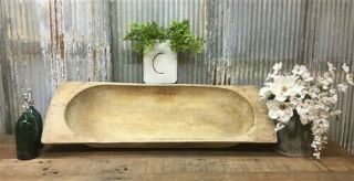 Large Antique Wooden Bread Dough Bowl Trencher,  French Carved Dough Bowl C,