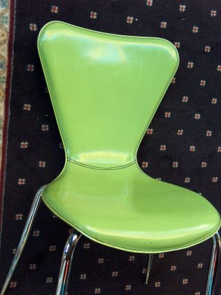 2 Set Cattelan Italia Retro Green Italian Leather Kitchen Dining Side Chair Good