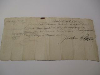 Antique Early American Document Colonial Jonathan Watson Goodwin Signed 1777
