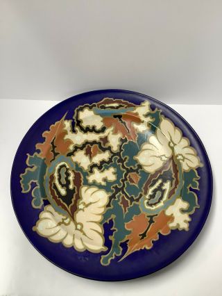 Gouda Regina Ceramic Round Platter Plaque.  Art Deco.  Holland Antique