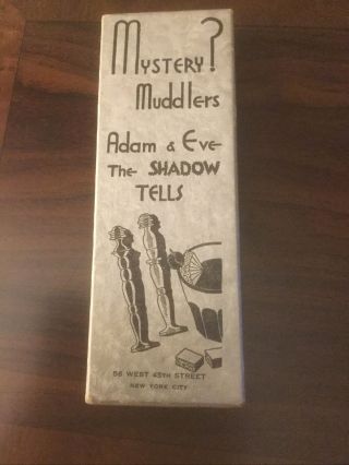 Vintage Barware Muddlers Adam & Eve The Shadow Tells Mystery Muddlers Wood Set