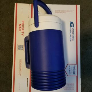 Vintage Igloo 1 Gallon Water Cooler Jug Blue/white 2 Handles