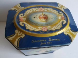 Queen Elizabeth Coronation 1953 Tin Gray Dunn Biscuit Vintage 2