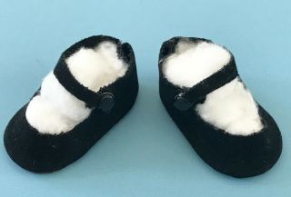 Vintage Doll Clothes Accessory Madame Alexander Shoes Black Side Snap