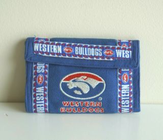 Vintage Afl Western Bulldogs Footscray Velro Cotton Wallet