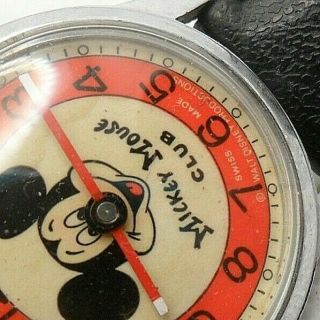 Vintage 1975 Mickey Mouse Club Walt Disney Production Swiss Mechanical Watch