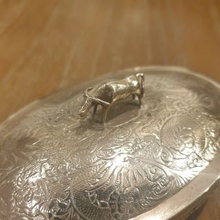 Fine Chinese Export Silver Box w/Buffalo & Dragons,  Hung Chong,  Canton,  c1900 3
