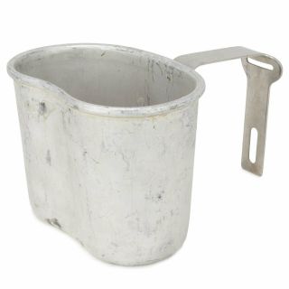 Iconic Vintage Belgian Army Canteen Field Cup With Folding Handle