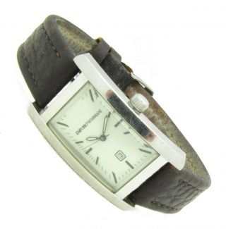 Armani Herren Armband Uhr Leder Datum Edelstahl Ar - 0100 5atm Batterie S075