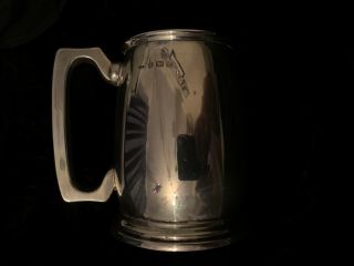 Antique Solid Sterling Silver Pint Beer Mug Tankard 12 Cm 270g