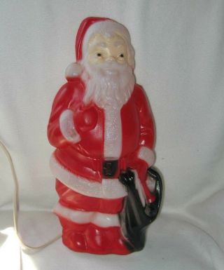Vintage Empire Plastics Standing Santa Claus Christmas Blow Mold Light 13 "