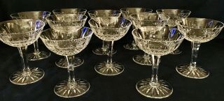 Qty 12 Cristallerie Lorraine France Champagne Coupe Goblets Cut Crystal,  4 3/4”t