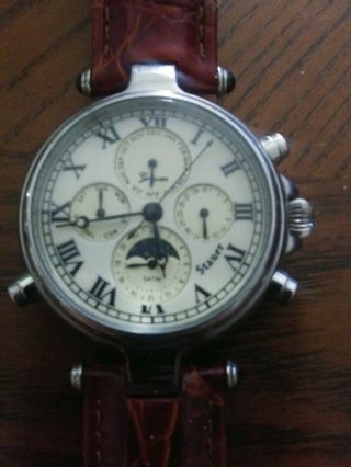 Stauer Mens Automatic Watch Gold Finished Grave 