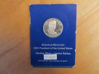 Vintage Ronald Reagan Presidential Sterling Silver Medal Franklin