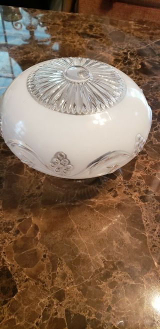 1920s Vintage Art Deco Milk Glass Ceiling Fixture/fan Light Shade Globe