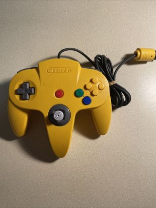 Vintage Official Oem Yellow Nintendo 64 N64 Controller Good Stick