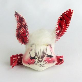 Vintage Annalee Mobilitee 1972 Bunny Rabbit With Red Bandana Fabric Head Pin