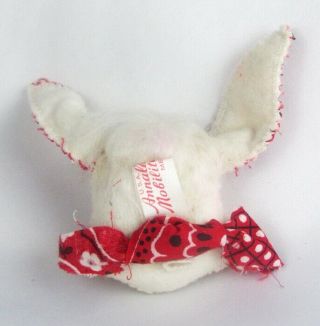 Vintage Annalee Mobilitee 1972 Bunny Rabbit with Red Bandana Fabric Head Pin 2