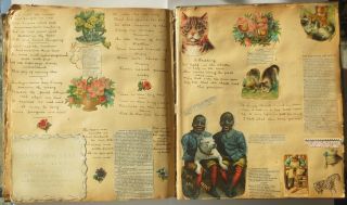 Victorian Scrap Book Album Die Cuts Christmas Santa Trade Cards Bovril Antique 4