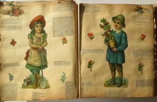 Victorian Scrap Book Album Die Cuts Christmas Santa Trade Cards Bovril Antique 5