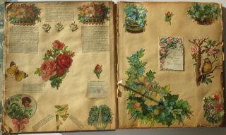 Victorian Scrap Book Album Die Cuts Christmas Santa Trade Cards Bovril Antique 6