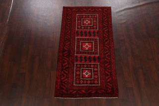 Vintage Geometric Tribal Balouch Afghan Area Rug Hand - knotted Kitchen Carpet 4x7 2