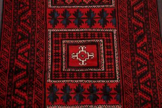 Vintage Geometric Tribal Balouch Afghan Area Rug Hand - knotted Kitchen Carpet 4x7 4