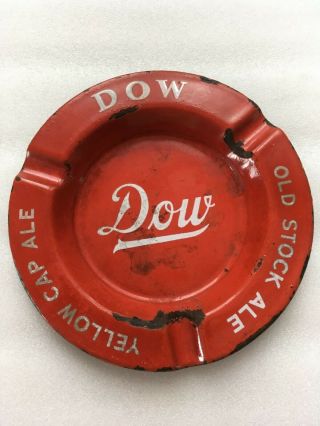 Vintage 6.  5 " Dow Beer Ale Porcelain Sign Ashtray Montreal Quebec Canada Old Cap