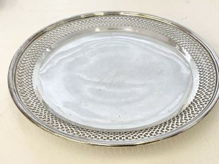 Heavy Antique Tiffany & Co.  Sterling Silver Reticulated Footed Plate 8.  5 In