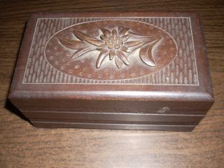 Vintage Exquisite Solid Wood Carved Made In Switzerland Music Box