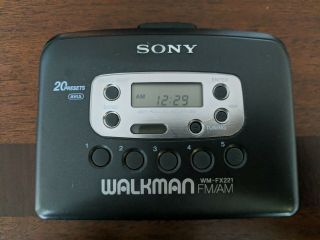 Vintage Sony Walkman Wm - Fx - 221 Digital Tuning Fm/am Stereo Cassette Player