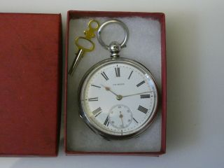 Antique London Hallmarked Silver J.  W.  Benson Pocket Watch Dated 1886.