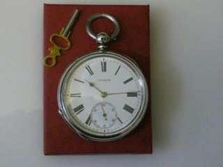 Antique London Hallmarked Silver J.  W.  BENSON Pocket Watch Dated 1886. 2