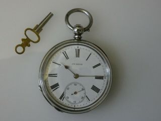 Antique London Hallmarked Silver J.  W.  BENSON Pocket Watch Dated 1886. 3