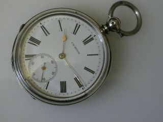 Antique London Hallmarked Silver J.  W.  BENSON Pocket Watch Dated 1886. 4