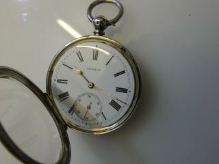 Antique London Hallmarked Silver J.  W.  BENSON Pocket Watch Dated 1886. 5