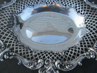 Antique Theodore Starr NY Pierced Sterling Silver Bon Bon Candy Dish 250.  5 grams 2