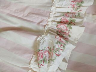 Vintage Laura Ashley Country Roses Pink Romantic Cottage Roman Shade Curtain