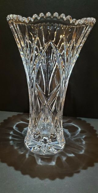 Vintage Nachtmann Bleikristall 24 Lead Crystal Vase Clear Elegant 7.  5 In.