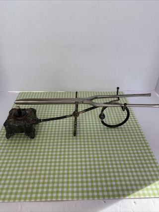Antique/vintage Curling Iron & Burner Heating Stand Plus Marcel Germany Iron