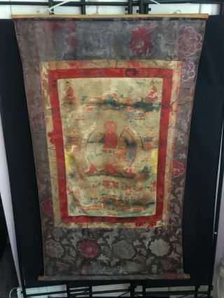 Chinese Antique Tibetan 18th/19th Century Thangka Of Amitabha Buddha
